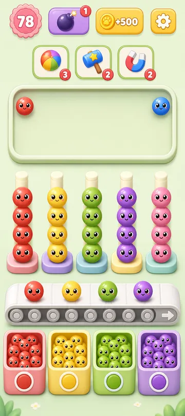 Marble Sort level 10 final board Marble Sort level 10 final board