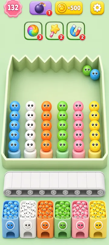 Marble Sort level 100 final board