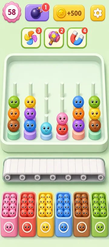 Marble Sort level 101 final board Marble Sort level 101 final board