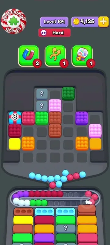 Marble Sort level 104 mid-solve board Marble Sort level 104 mid-solve board