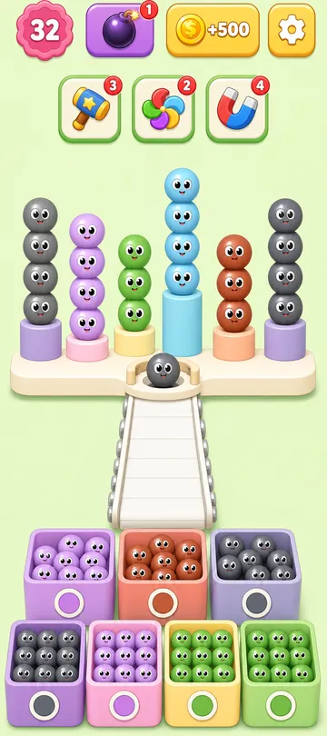 Marble Sort level 106 final board