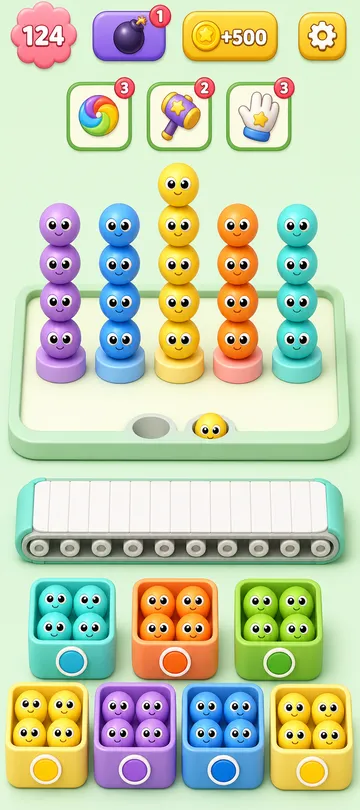 Marble Sort level 109 final board
