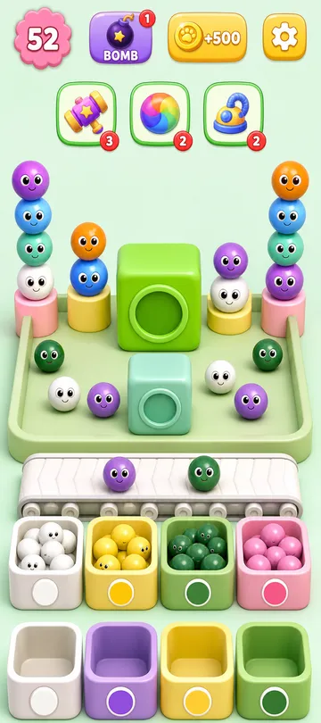 Marble Sort level 110 mid-solve board