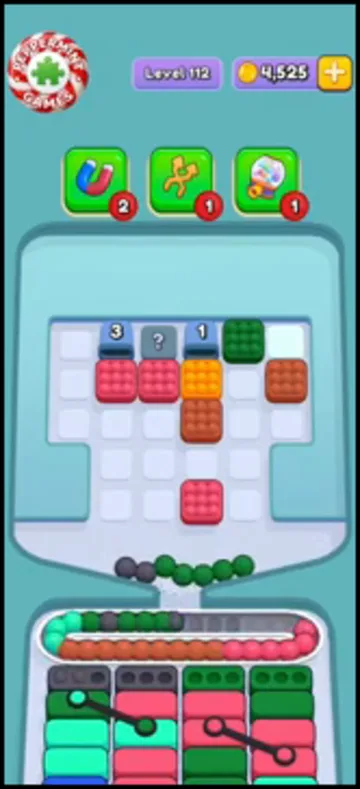 Marble Sort level 112 mid-solve board Marble Sort level 112 mid-solve board
