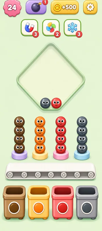 Marble Sort level 113 final board Marble Sort level 113 final board