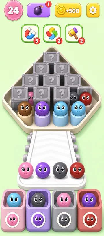 Marble Sort level 113 opening board — The Front Row That Lies to You Marble Sort level 113 opening board — The Front Row That Lies to You