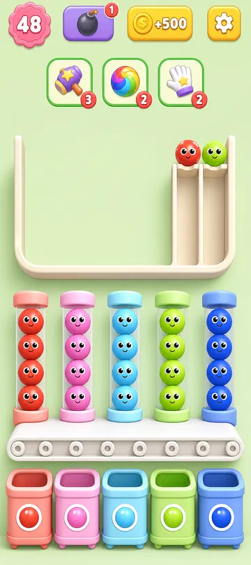 Marble Sort level 114 final board