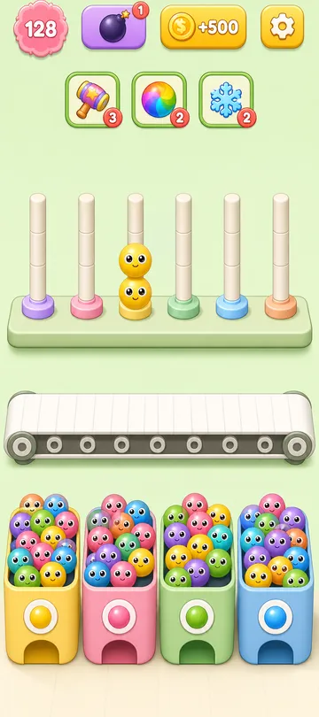 Marble Sort level 117 final board
