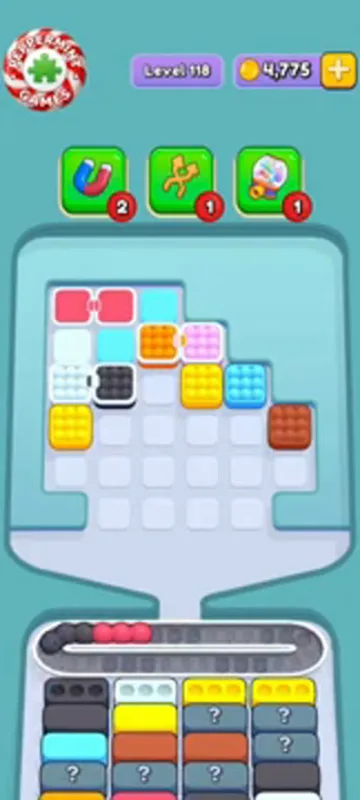 Marble Sort level 118 mid-solve board