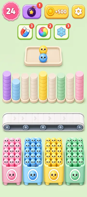 Marble Sort level 121 final board Marble Sort level 121 final board