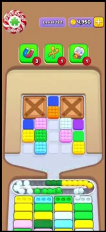 Marble Sort level 123 opening board — The Crate-Walled Center