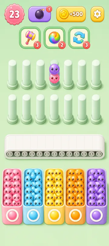 Marble Sort level 125 final board