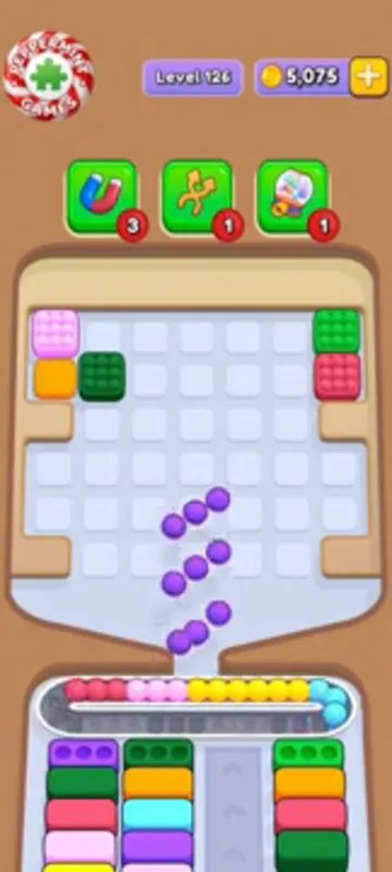 Marble Sort level 126 final board