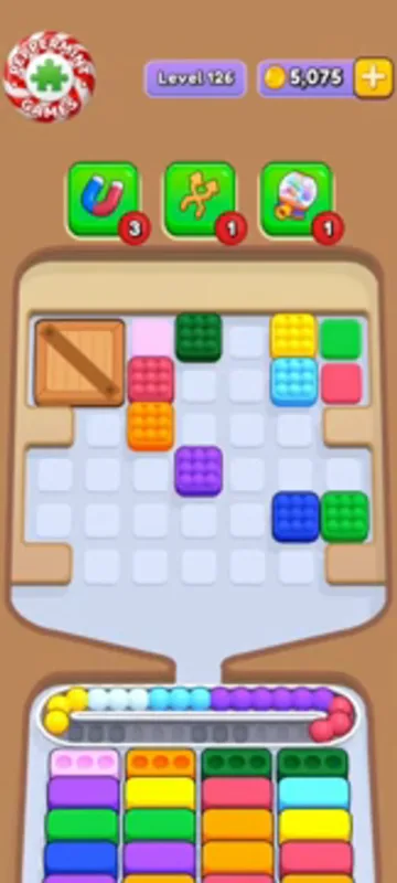 Marble Sort level 126 mid-solve board