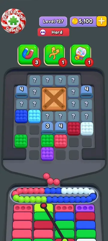 Marble Sort level 127 opening board — The Mystery Crate Tangle