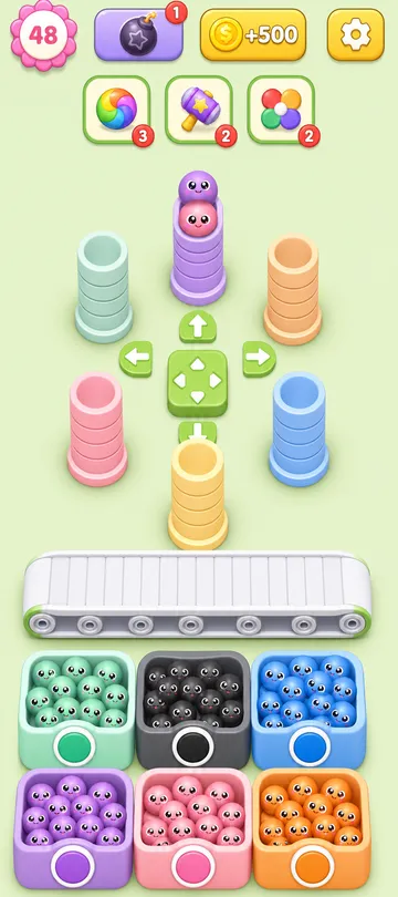 Marble Sort level 129 final board