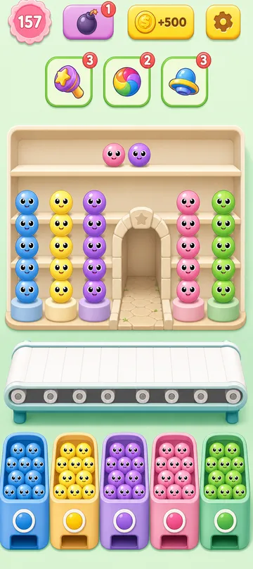 Marble Sort level 13 final board