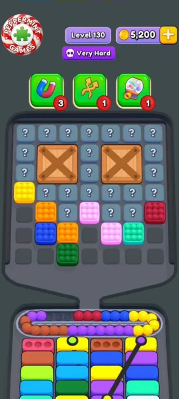Marble Sort level 130 opening board — The Locked Mystery Grid