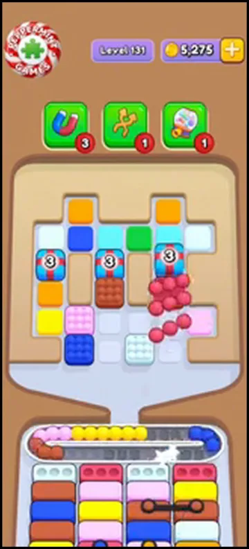 Marble Sort level 131 opening board — The Four-Well Feed Line Marble Sort level 131 opening board — The Four-Well Feed Line