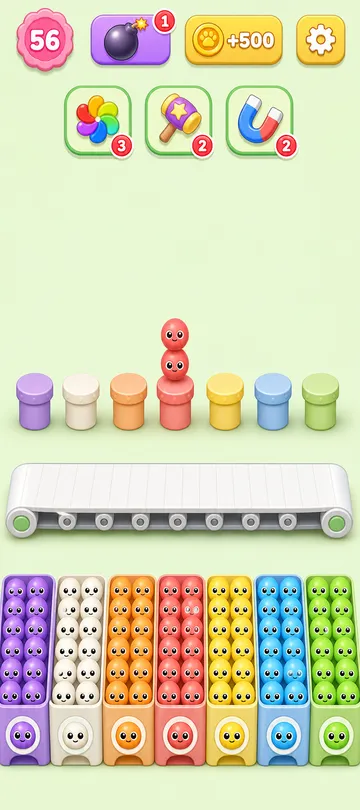 Marble Sort level 134 final board Marble Sort level 134 final board