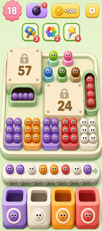 Marble Sort level 134 opening board — The 57-Panel Trap Marble Sort level 134 opening board — The 57-Panel Trap