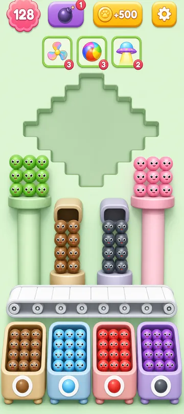 Marble Sort level 136 final board Marble Sort level 136 final board
