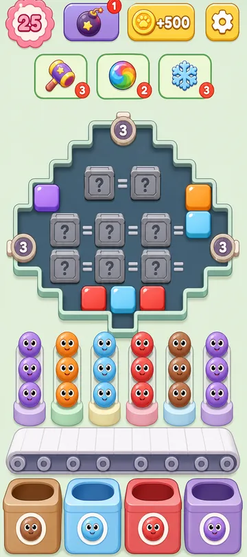 Marble Sort level 136 opening board — The Triple Panel Trap Marble Sort level 136 opening board — The Triple Panel Trap