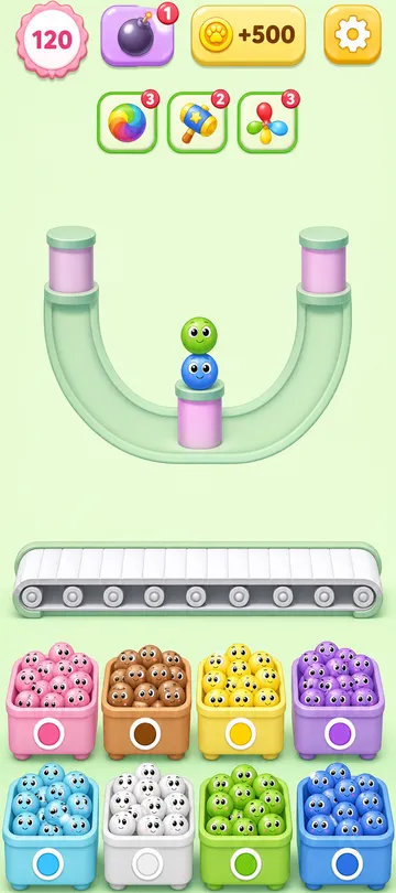 Marble Sort level 137 final board Marble Sort level 137 final board