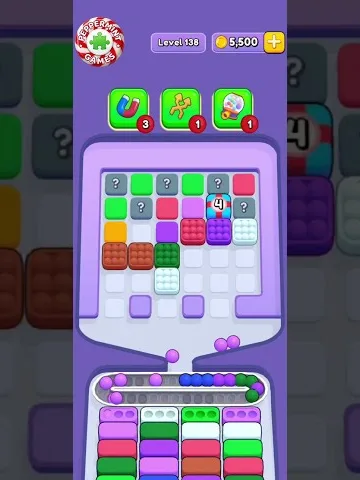 Marble Sort level 138 mid-solve board