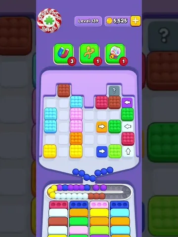 Marble Sort level 139 mid-solve board