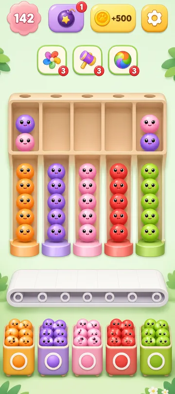 Marble Sort level 14 final board Marble Sort level 14 final board