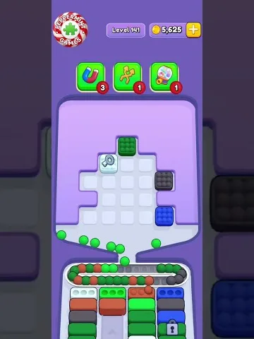Marble Sort level 141 mid-solve board