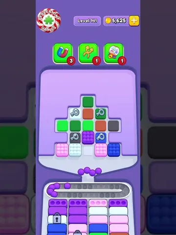 Marble Sort level 141 opening board — The Mystery Tile Gauntlet