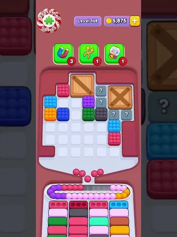 Marble Sort level 148 mid-solve board