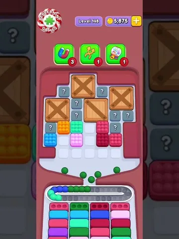 Marble Sort level 148 opening board — The Crate-Sealed Tray