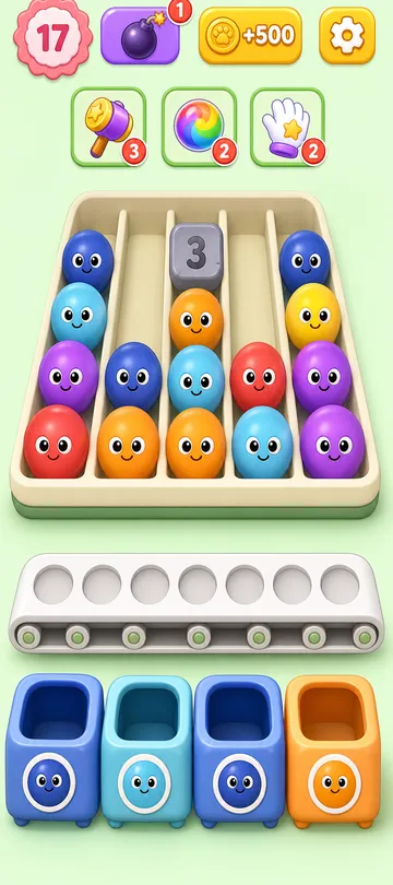 Marble Sort level 15 opening board — The Missing Dark Blue Problem