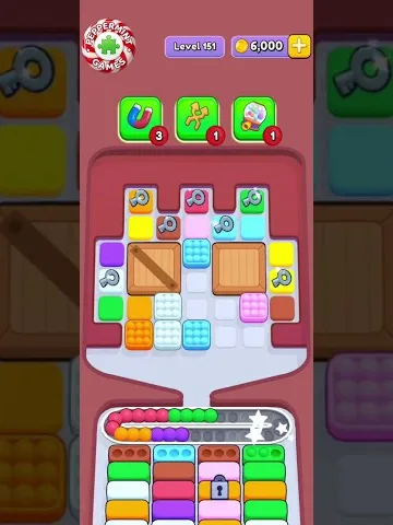 Marble Sort level 151 opening board — Two Crates Seal the Center