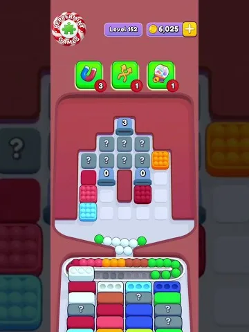 Marble Sort level 152 mid-solve board