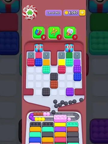 Marble Sort level 153 mid-solve board