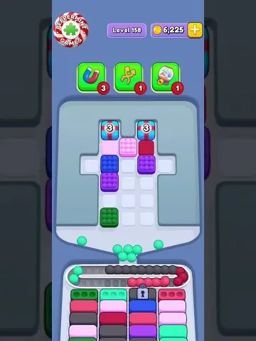Marble Sort level 158 mid-solve board