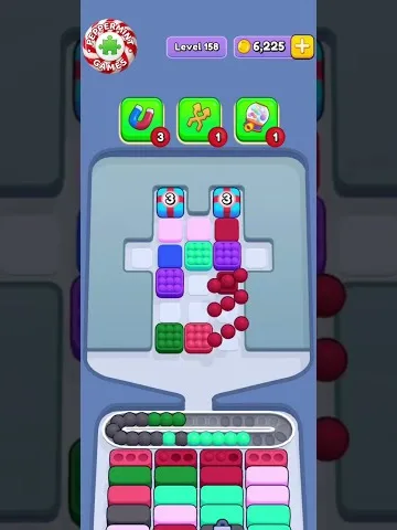 Marble Sort level 158 opening board — The Numbered Cyan Caps