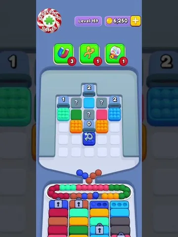Marble Sort level 159 mid-solve board