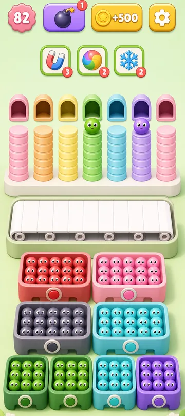 Marble Sort level 16 final board Marble Sort level 16 final board