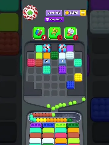 Marble Sort level 160 mid-solve board