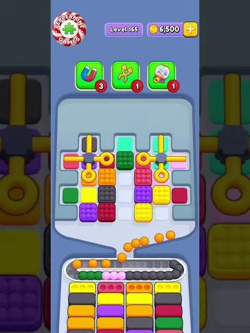 Marble Sort level 165 opening board — The Crate and the Chained Yellows