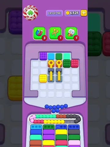 Marble Sort level 166 mid-solve board