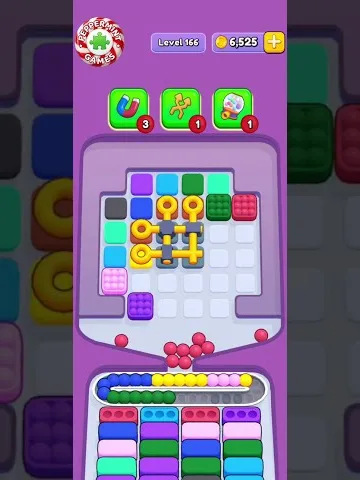 Marble Sort level 166 opening board — Locked Center, Open Rim