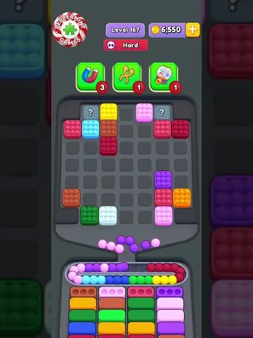 Marble Sort level 167 mid-solve board