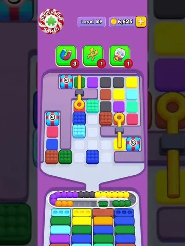Marble Sort level 169 opening board — Crates, Conveyor, and Four Boxes