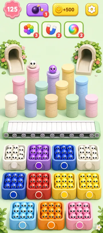 Marble Sort level 17 final board